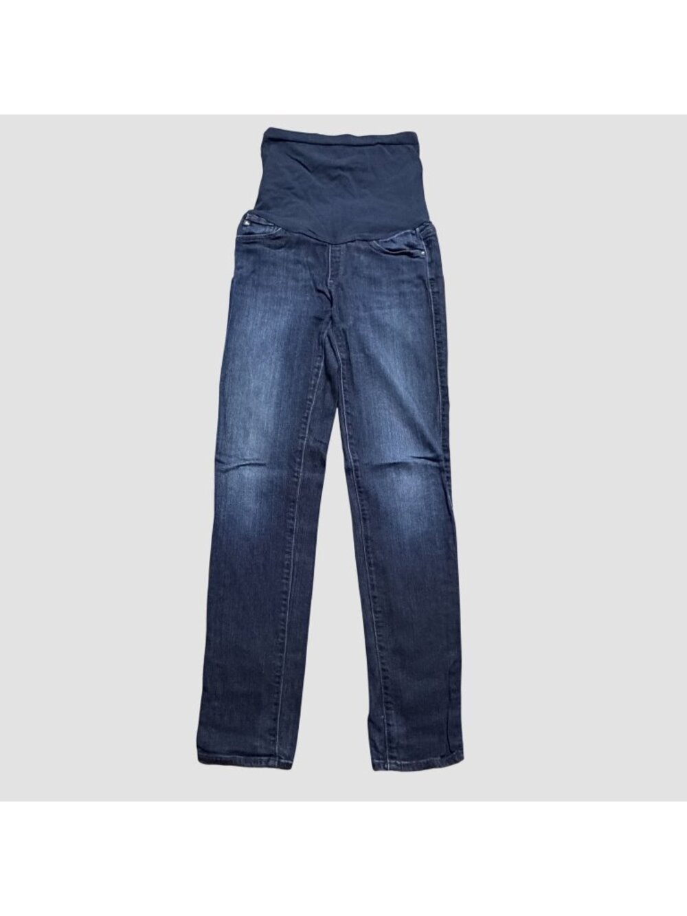 AG Adriano Goldschmied Maternity Straight Leg Jeans 27 Dark Wash Full Panel